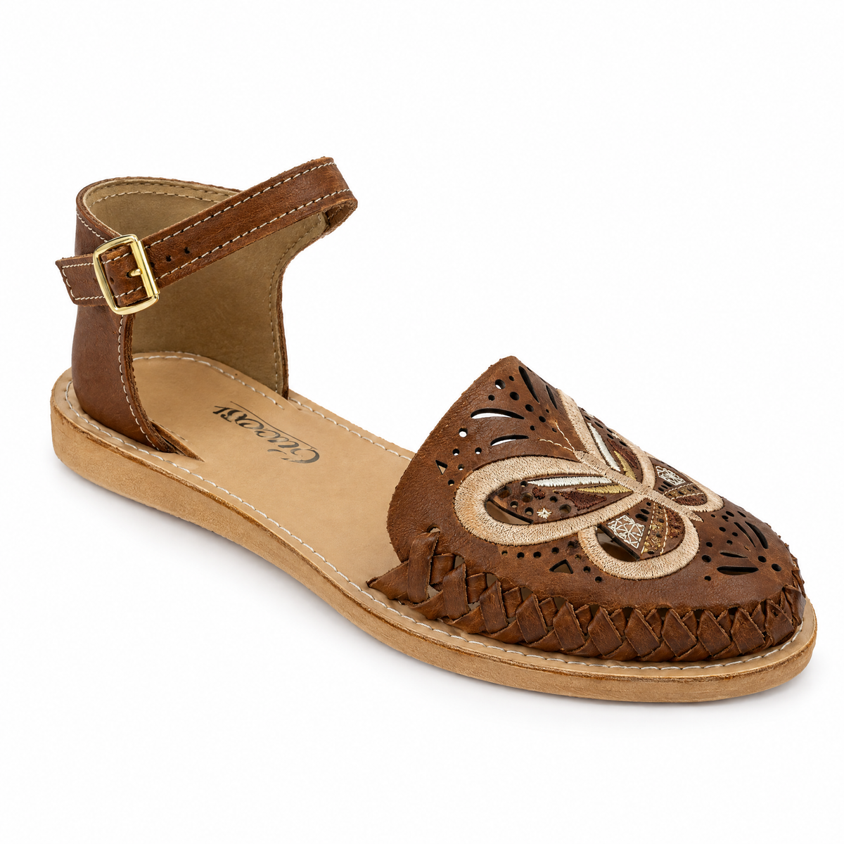 Huarache Pulsera Mariposa Nuez - frente