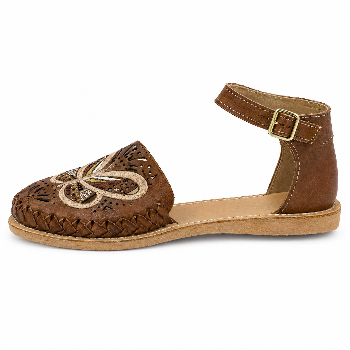 Huarache Pulsera Mariposa Nuez - lado