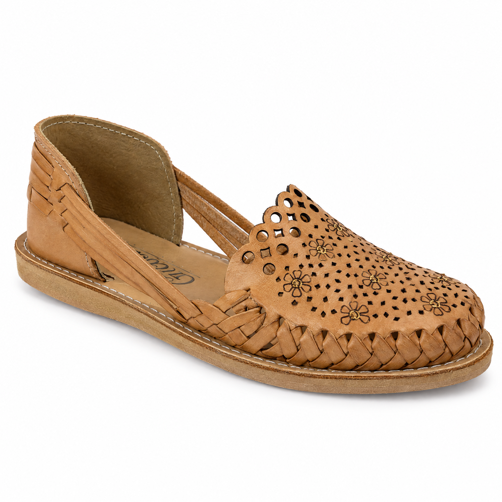Huarache Tapado Margaritas Tan - frente